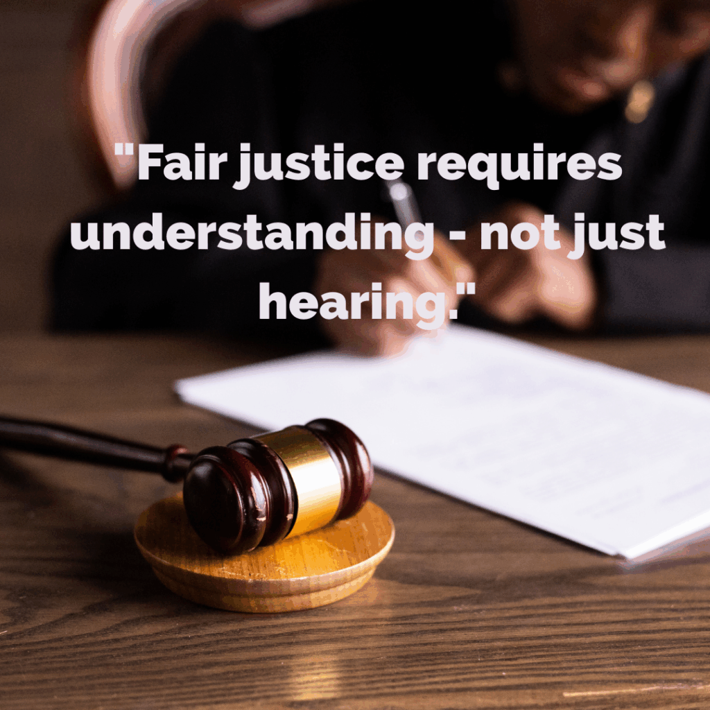 A close up picture of someone writing on a piece of paper with a judge's gavel nearby.